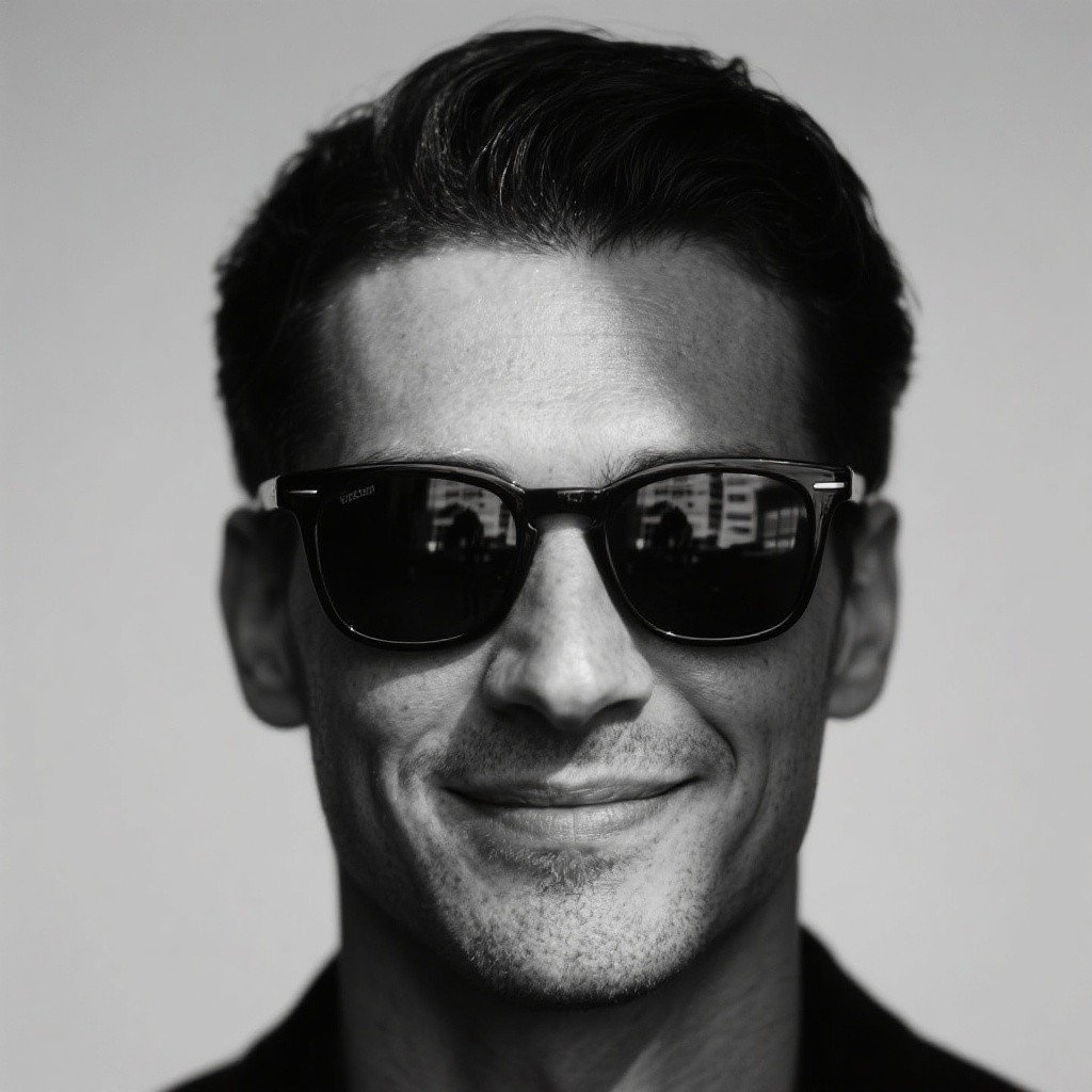 흑백사진 속 눈빛의 시선