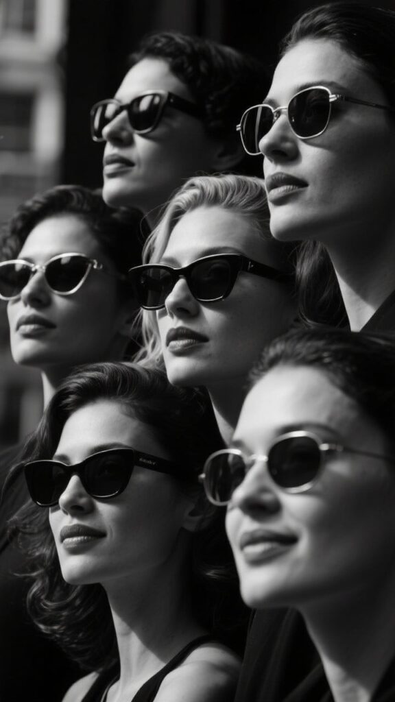 흑백사진 속 눈빛의 시선